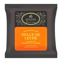 Alfajor Artesanal PY Dulce Manjar Recheado Doce de Leite Cobertura Chocolate Branco 80G