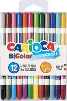 Marcador Carioca Bicolor Super Washable - 42265 (24 Cores)