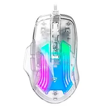 Mouse Gamer Havit MS1011SE Gamenote USB / RGB - Branco / Transparente