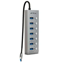 Hub FTX-HUBU7-Ag 7 Puertos USB-A 3.0 - Plata