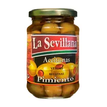 Aceitunas Verdes La Sevillana Rellenas de Pimiento 350GR