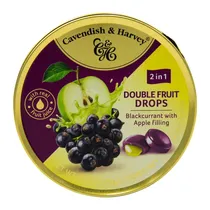 Bala Cavendish Groselha Preta e Maça Verde Lata 175G