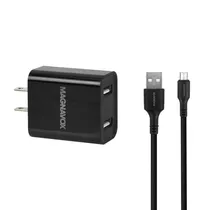 Fonte Carregador Magnavox MAC4122-M0 - 12W - USB/Micro USB - Carga Rápida - com Cabo - Preto