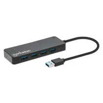 Hub Adaptador Multiporta Manhattan 168403 / USB-A / 7 Em 1 / USB-A X7 / USB-C - Preto