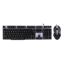 Kit Mouse e Teclado Gamer Yookie YE28 - com Fio - Inglês - RGB - Preto