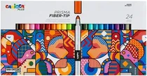 Marcador Carioca Plus Prisma Fiber - Tip - 45207 (24 Cores)