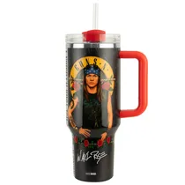 Copo Térmico Weedoo Guns N' Roses - 1.2L - com Canudo - Logo Axl Rose Preto
