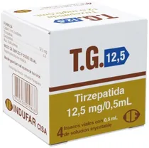 T.G. Tirzepatida 12.5MG/0,5ML (4 Frascos Solução Injetável)