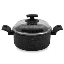 Balzano 24X13CM Alum Saucepot With Glass Lid DO-24-Ihlpt