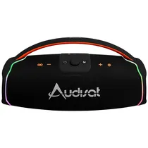 Speaker Audisat X300 Boombox 3.000 Watts P.M.P.O com USB/Bluetooth/Micro SD - Preto (3 Meses de Garantia)