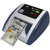 Detector de Nota Falsa com Luz Ultravioleta e Sensor Magnético Accubanker D450 QTDDF54 100 - 240V ~ 50/60 HZ - Prata/Azul