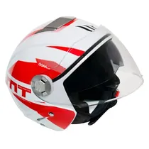 MT Helmets Casco City A5 c/Gafas Internas (T) s Blanco/Rojo