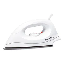 Ferro Passar A Vapor A Seco Mondial NF-04 com 6 Níveis de Temperatura 1000W / 220V ~ 60HZ - Branco