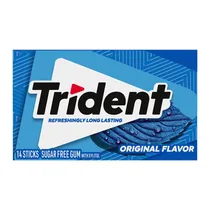 Chicletes Trident Americano Original Azul Sem Açúcar 14 Sticks Caixa 30G