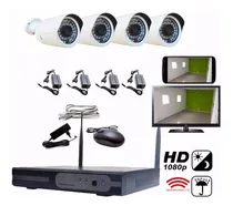 DVR Stand Alone Sem Fio com 4 Camera HD Wifi Kit Segurança