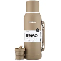 Garrafa Térmica Premiun Terrano - 1L - com Bico e Alça Móvel - Areia