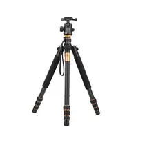 Tripé QZSD Q630C Tripé de Fibra de Carbono com Cabeça 3D, Suporta Até 15KG