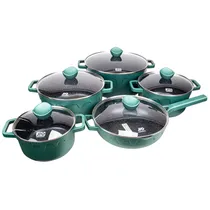 Jogo de Panelas Jio 10 Peças Antiaderente Verde Escuro