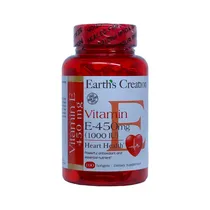 Earths Creation Vitamina Vitamina e-450MG 1000IU 100 Caps Plastico Rojo