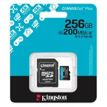 Cartão de Memória Micro SD Kingston Canvas Go Plus 256GB 200MBS - SDCG4/256GB