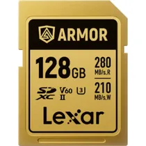 Cartão de Memória Lexar SD 128GB Armor Gold 280/210MBS V60