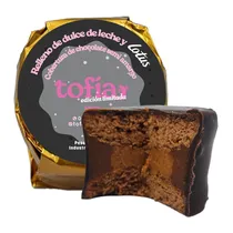 Alfajor Tofia Artesanal Preto Recheio de Pasta Lotus e Doce de Leite 100G