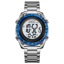 Relógio Masculino Digital Skmei 2145 Sibu Prata Azul