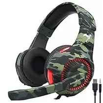 Headset Gamer Kolke KGA-487 Trooper LED / com Fio - Vermelho / Camuflado