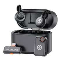 Microfone Sem Fio Hollyland Lark M2 Mini Combo (2TX+RX) - USB-C - para Camera - Preto