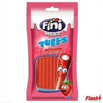 Bala de Gelatina Fini Canudinho Morango 80G