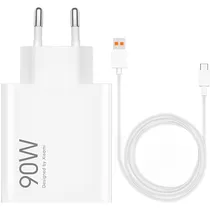 Carregador de Parede Xiaomi Hypercharge MDY-15-Ek USB-A 90 W - Branco (BHR07ZBEU) + Cabo USB-C