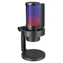 Microfone Fifine A8 Cardióide / RGB / 3.5MM - Preto