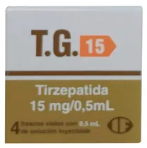 T.G. Tirzepatida 15MG/0,5ML (4 Frascos Solução Injetável)