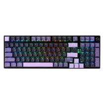 Teclado Gamer Redragon Dharma Pro K740BP RGB Sem Fio - Preto e Roxo