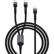 Cabo Devia EC648 USB-C To USB-C 60W/Lightning 12W 1.2 Metros - Black