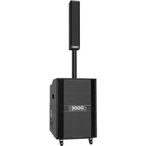 Caixa de Som Portátil Joog JK30 / 380W RMS / USB / TF / Bluetooth / Karaokê / 2 Microfones - Preto