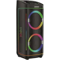 Speaker Joog Boom 500 Thunder X2 com Microfone, IPX4/BT/RGB/500W - Preto