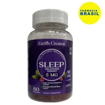Earth's Creation Sleep Melatonin 5MG (60 Gummies) Melatonina Sleep Gummies, 5MG, 60 Gomas, Earth´s Creation