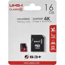 S3+ Memoria Micro SD 16GB S3SDC10U1/16GB-R CL10 Uhs-I SDHC/Extreme