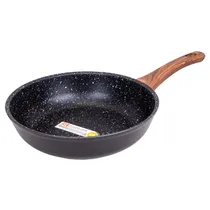 Frigideira Ucc Life com Revestimento de Granito e Cabo com Acabamento Em Madeira, 22 CM.