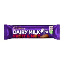 Barra Chocolate Cadbury Ao Leite Fruta e Noz 49G