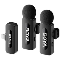 Microfone Sem Fio para Smartphone Boya BY-V2 com Lightning - Preto