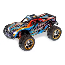 Automodelo Carro Elétrico Wltoys 104009 - Escala 1/10 - 45KM/H - Recarregável - com Controle - Azul e Laranja