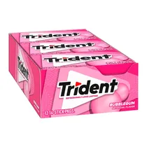 Chicletes Trident Americano Bubblegum Sem Açúcar Caixa 12X30G