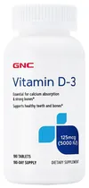 GNC Vitamin D-3 125MCG (5000 Iu) 180 Tabletas