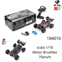Carro Controle Wltoys 184016 Scala 1/18 75KM/H 2.4G Brushless 4WD Eléctrico de Alta Velocidad