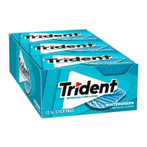 Chicletes Trident Americano Wintergreen Sem Açúcar Caixa 12X30G