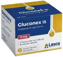 Gluconex 15 Tirzepatida 15MG/1,00ML (4 Frascos com Solução Injetável)