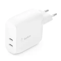 Carregador / Adaptador de Parede Belkin Dual Wall Charger 20W USB-C / USB-C PD 40W (WCB006VFWH)- Branco