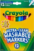 Marcador Crayola Ultra-Clean Washable Assorted Markers 58-7808 (12 Unidades)